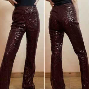 Gianni Bini | Pants u0026 Jumpsuits | Gianni Bini Burgundy Sparkly Sequin Disco  Flare Boot Pants Size 5 | Poshmark